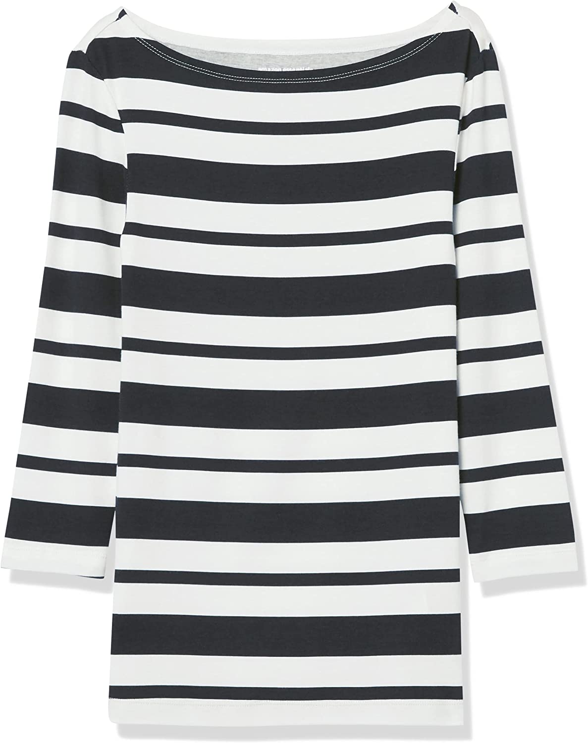 Amazon Essentials Women's Slim-Fit 3/4 Sleeve Solid Boat Neck T-Shirt