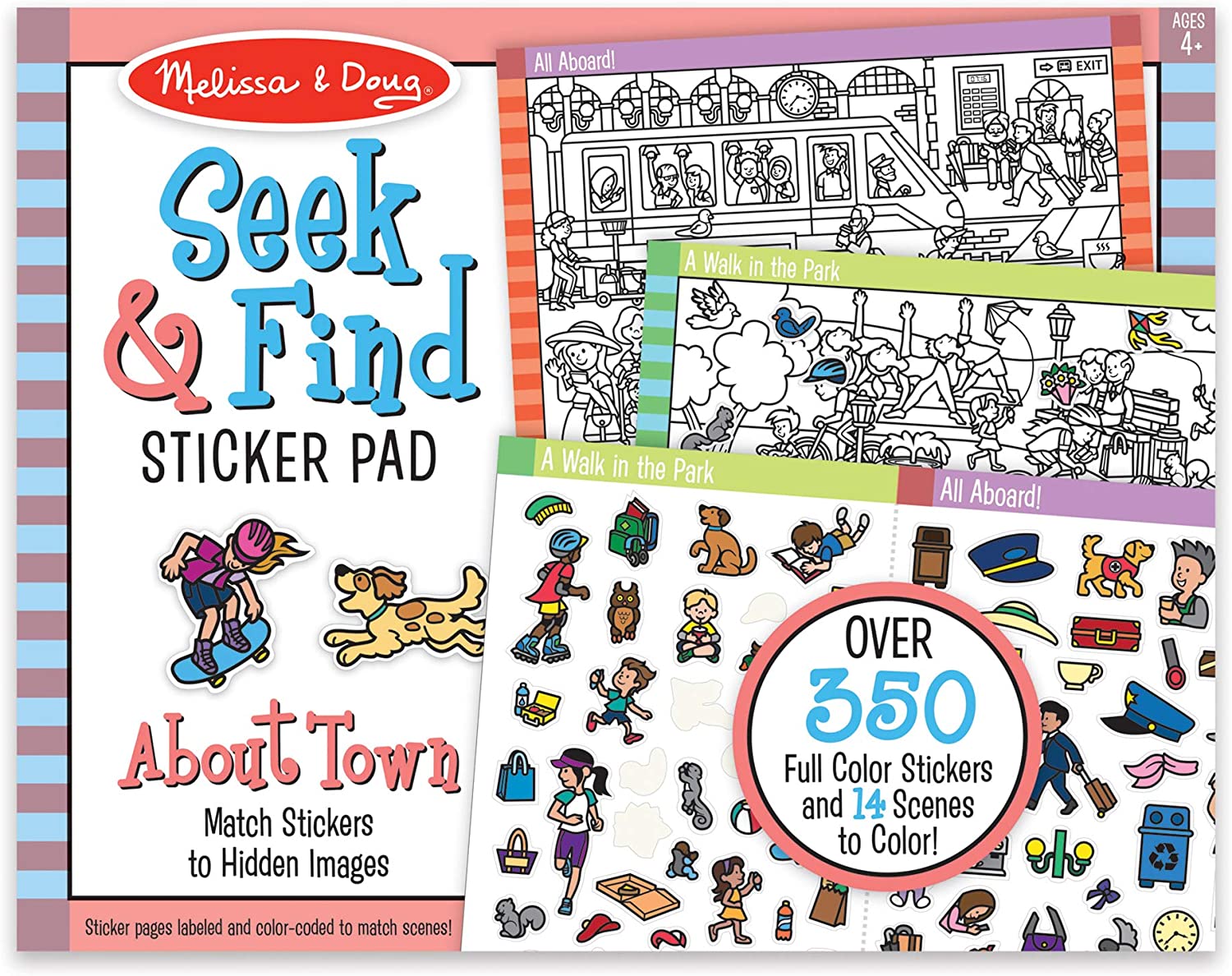 Melissa & Doug Seek & Find Sticker Pad - Around Town, 4+ Years