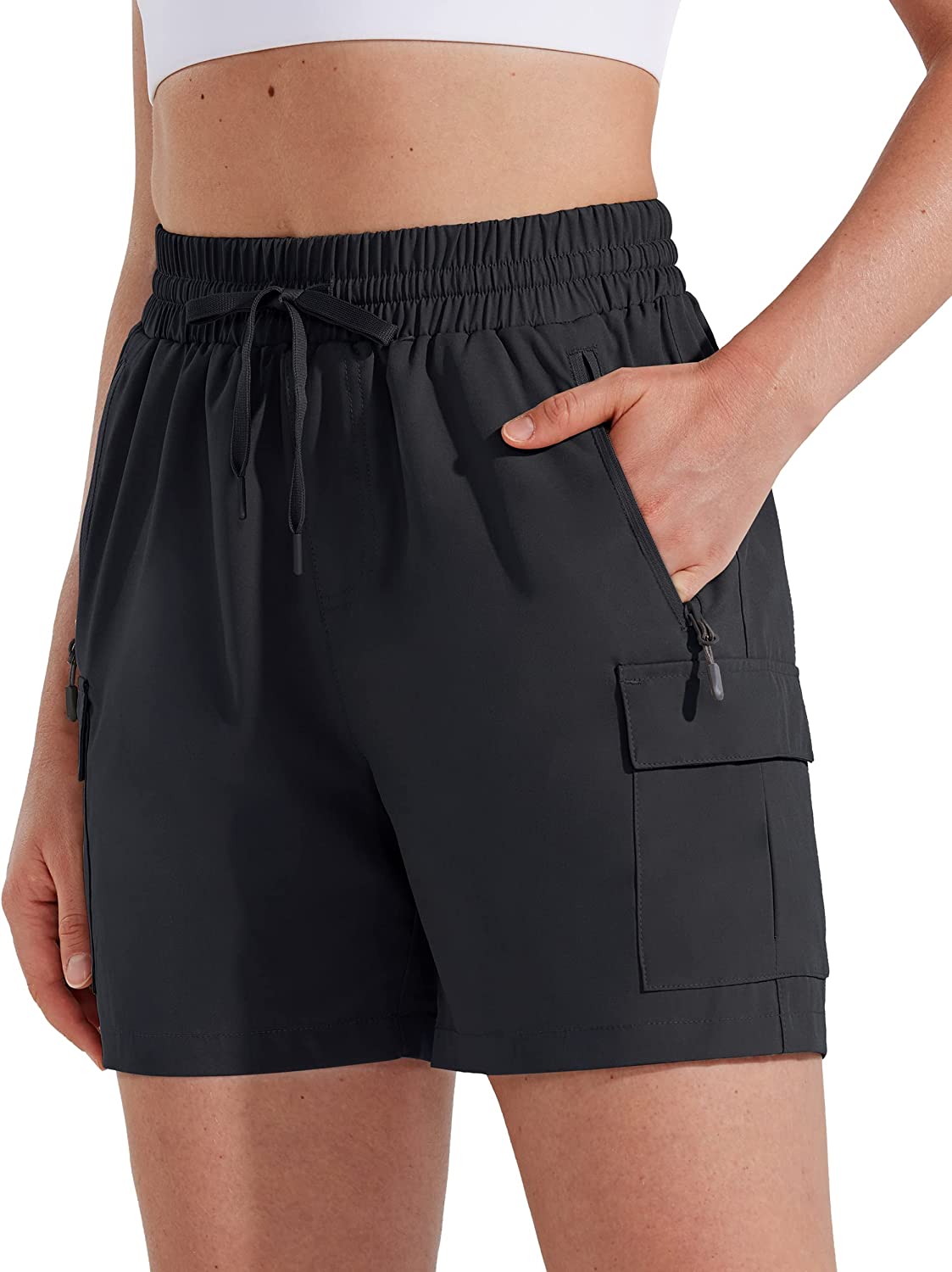 MASKERT Women's Hiking Cargo Shorts 5" 7" 9" Quick Dry Athletic Golf Shorts Lightweight Running Summer Casual Shorts