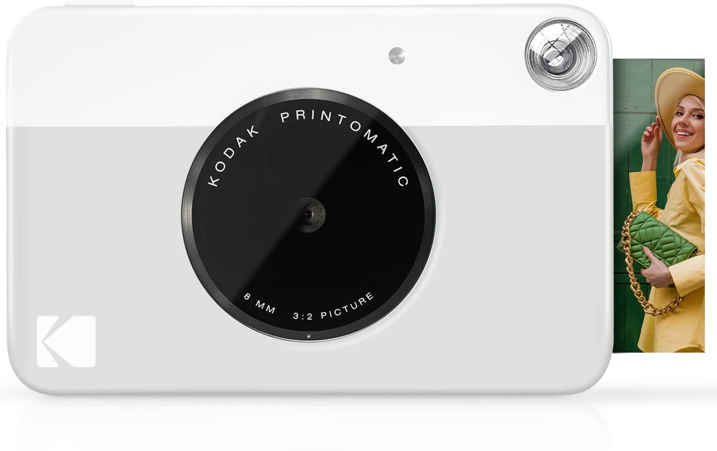 KODAK Printomatic Digital Instant Print Camera - Full Color Prints On ZINK 2x3" Sticky-Backed Photo Paper (Grey) Print Memories Instantly
