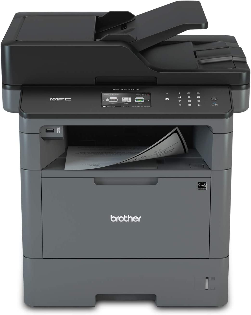 Brother Monochrome Laser Multifunction All-in-One Printer, MFC-L5700DW, Flexible Network Connectivity, Mobile Printing & Scanning, Duplex Printing, Amazon Dash Replenishment Ready, Black