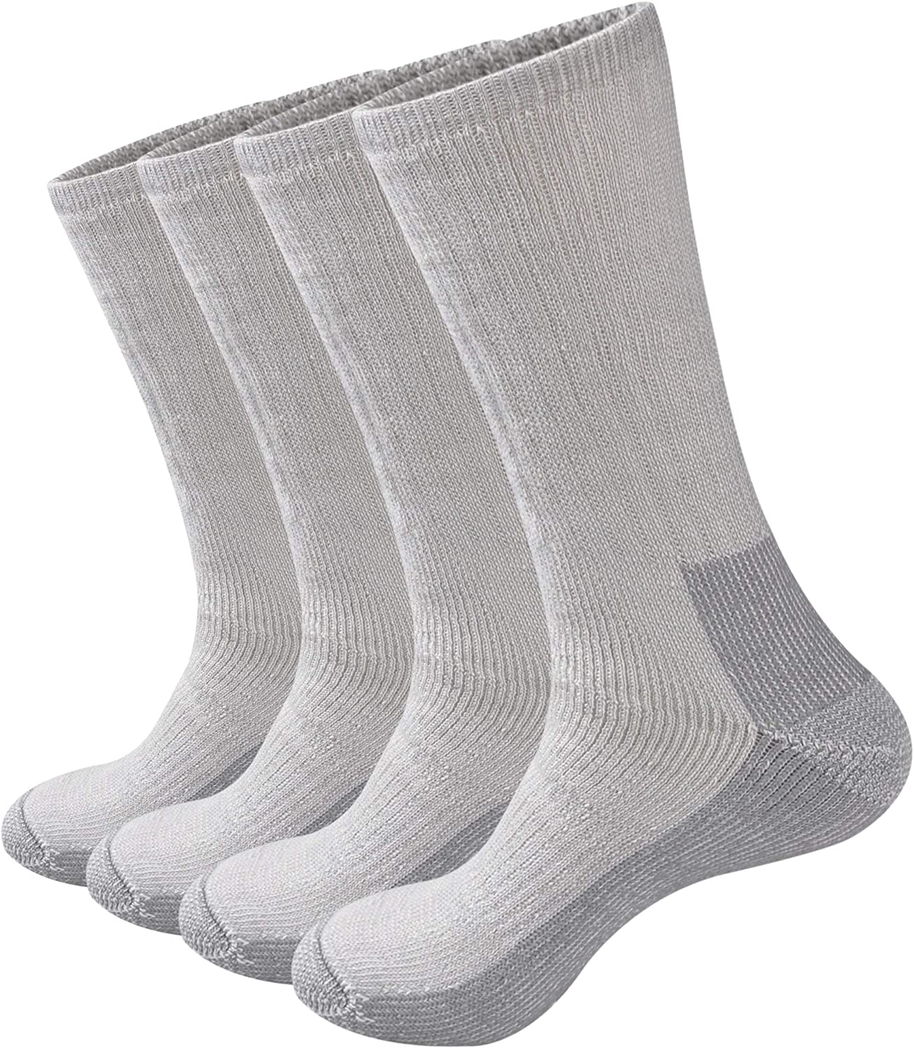 GKX Men's Merino Wool Moisture Wicking Outdoor Hiking Heavy Duty Work Cushion Crew Socks