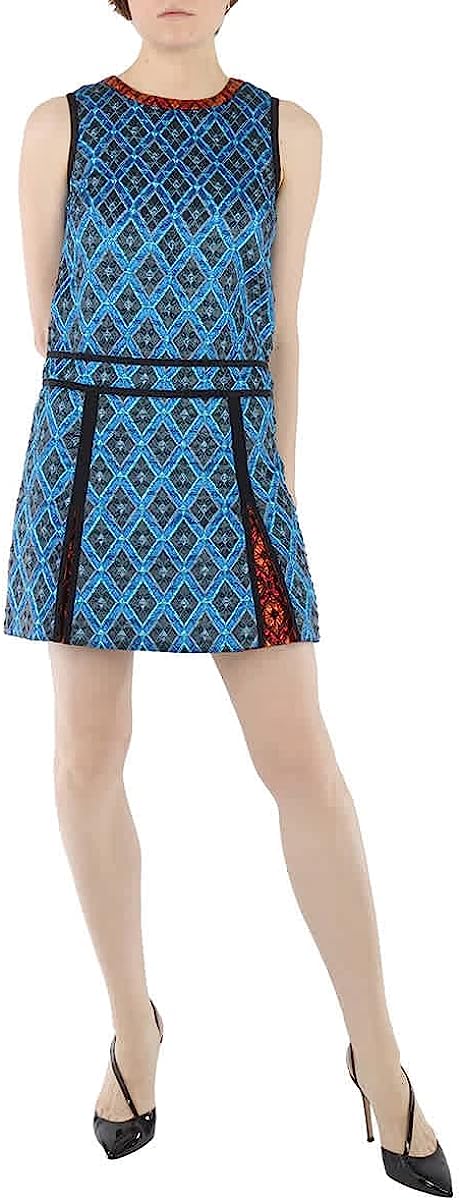 BURBERRY Navy Embriodered Sleeveless Dress, Brand Size 36 (US Size 2)