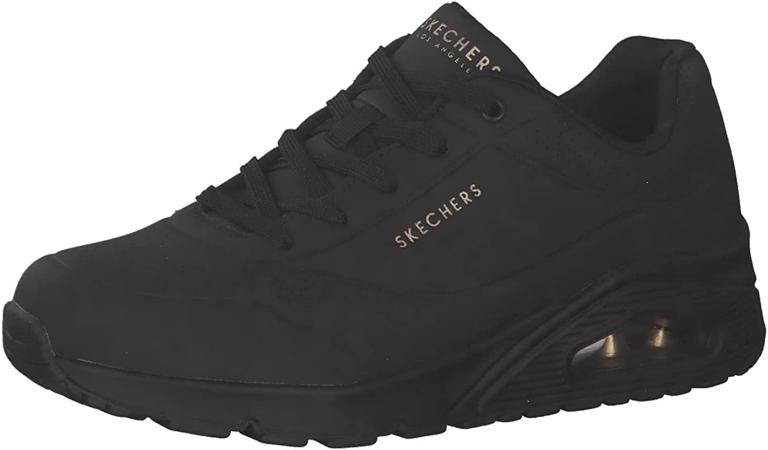 Skechers womens Skecher Street Women's Uno - Stand on Air Sneaker, Black/Black, 8 US
