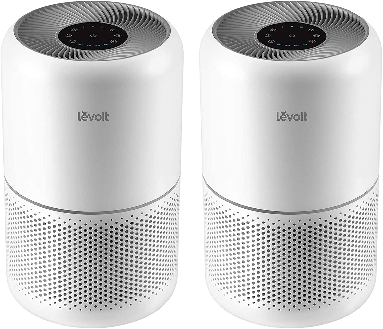 LEVOIT Air Purifier for Home Allergies and Pets Hair Smokers in Bedroom H13 True HEPA Filter, 24db Filtration System Cleaner Odor Eliminators, Remove 99.97% Dust Smoke Mold Pollen, White, 2 Pack