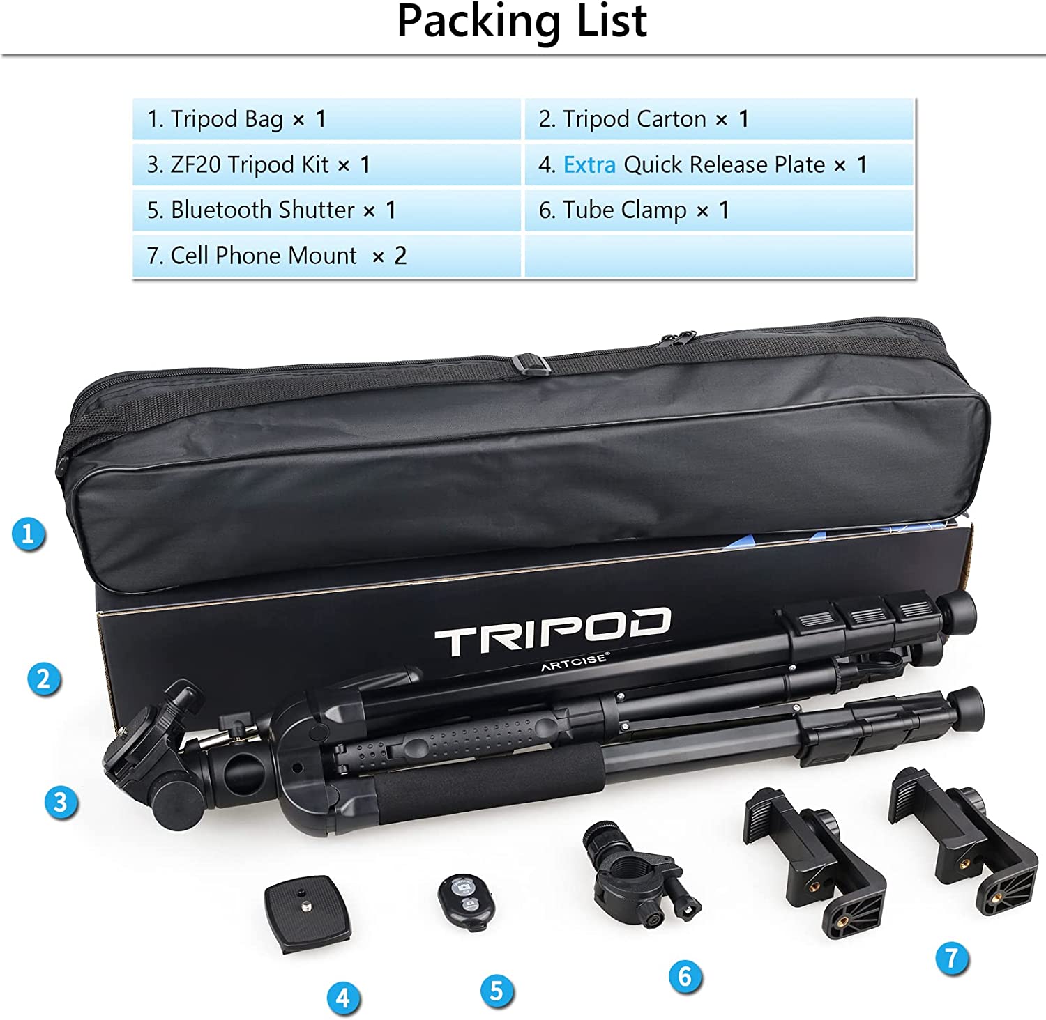 70” Camera Tripod Monopod Horizontal Tripod 3-in-1 Multifunctional Tripod Lightweight Aluminum Tripod with 360° Adjustable Ball Head and Two Phone Holder Mount for DSLR Camera Cell Phone and DV Video