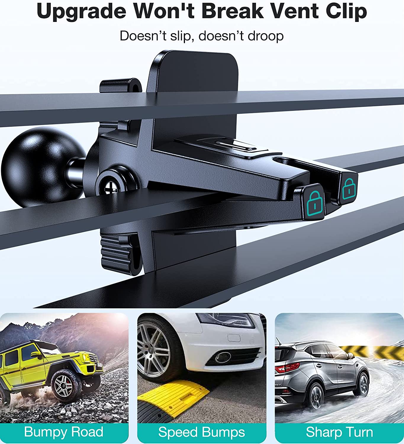 VICSEED Phone Mount for Car [66 LBS Powerful Suction][Thick Cases & Big Phones Friendly] Universal Car Phone Holder Mount Dashboard Windshield Air Vent Cell Phone Holder Car for iPhone 14/13/12