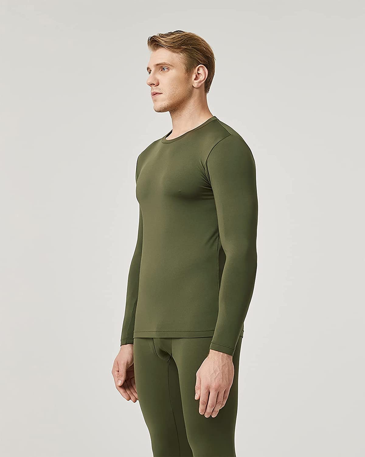 LAPASA Men's Thermal Underwear Top, Fleece Lined Long Sleeve Shirt, Soft Base Layer Top Light/Mid/Heavy Weight M09