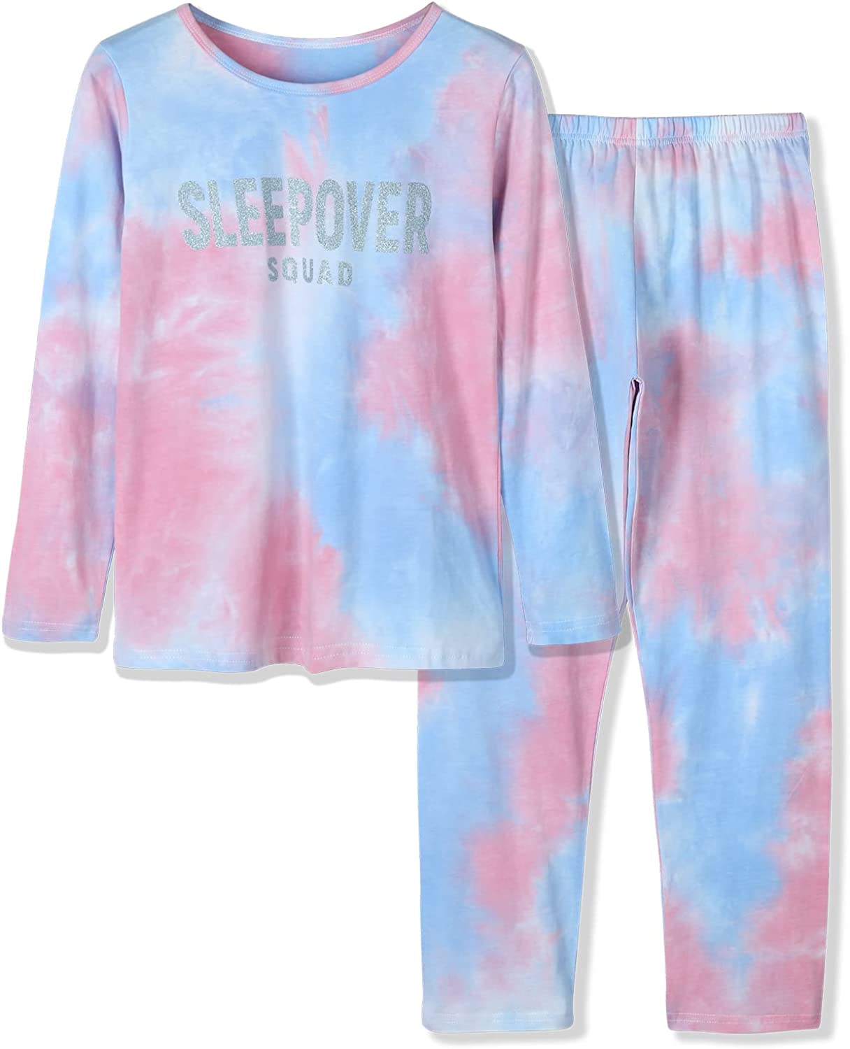 Pajamas for Girls 100% Cotton Tie dye Unicorn Mermaid Sleepover PJ Set Size 6-18