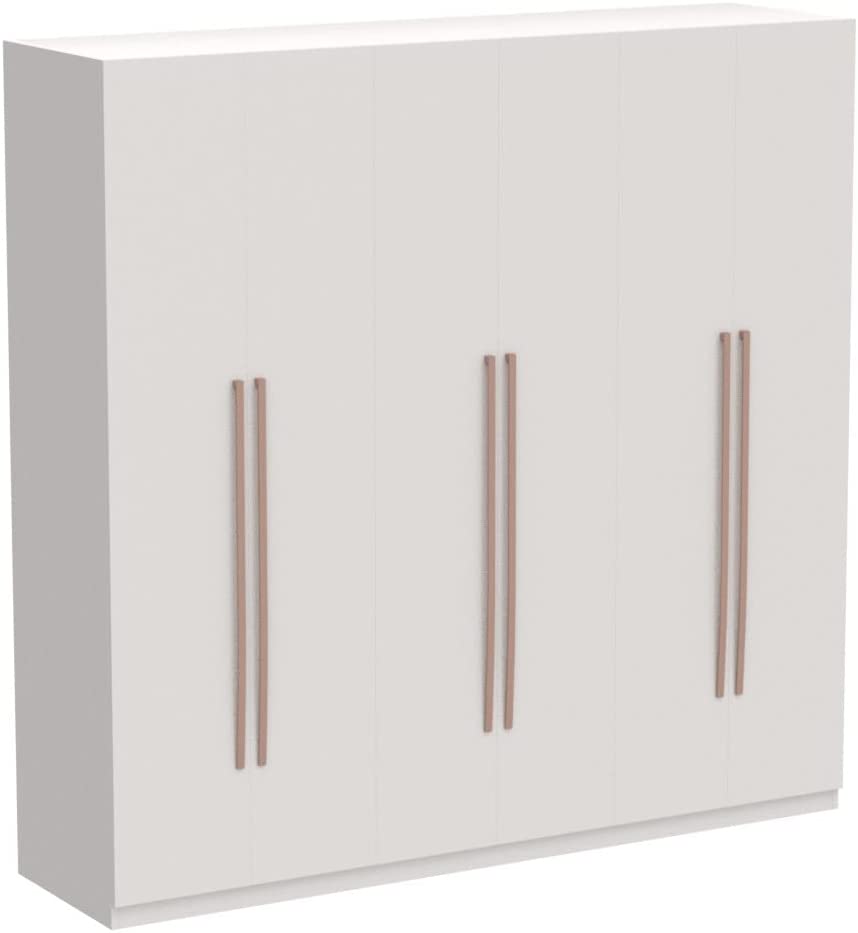 Manhattan Comfort Gramercy Contemporary Modern Freestanding Wardrobe Armoire Closet， 82.48&#34;， White