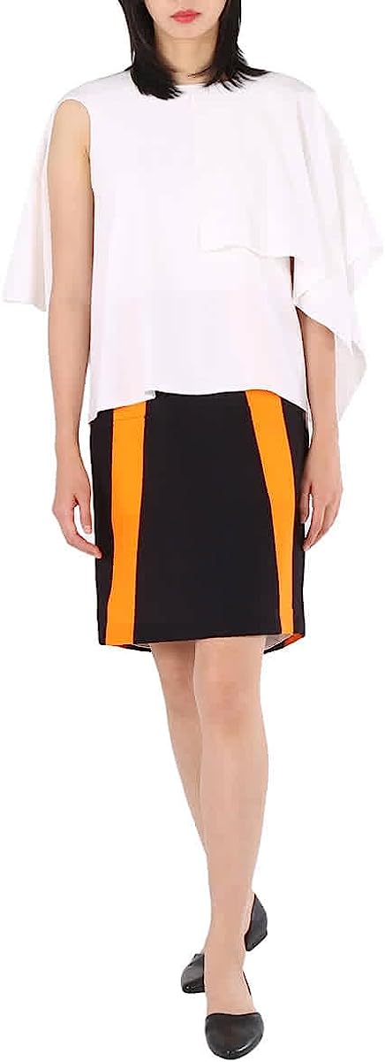 BURBERRY Ladies Optic White Cape Overlay Geometric Print Silk Dress, Brand Size 4 (US Size 2)