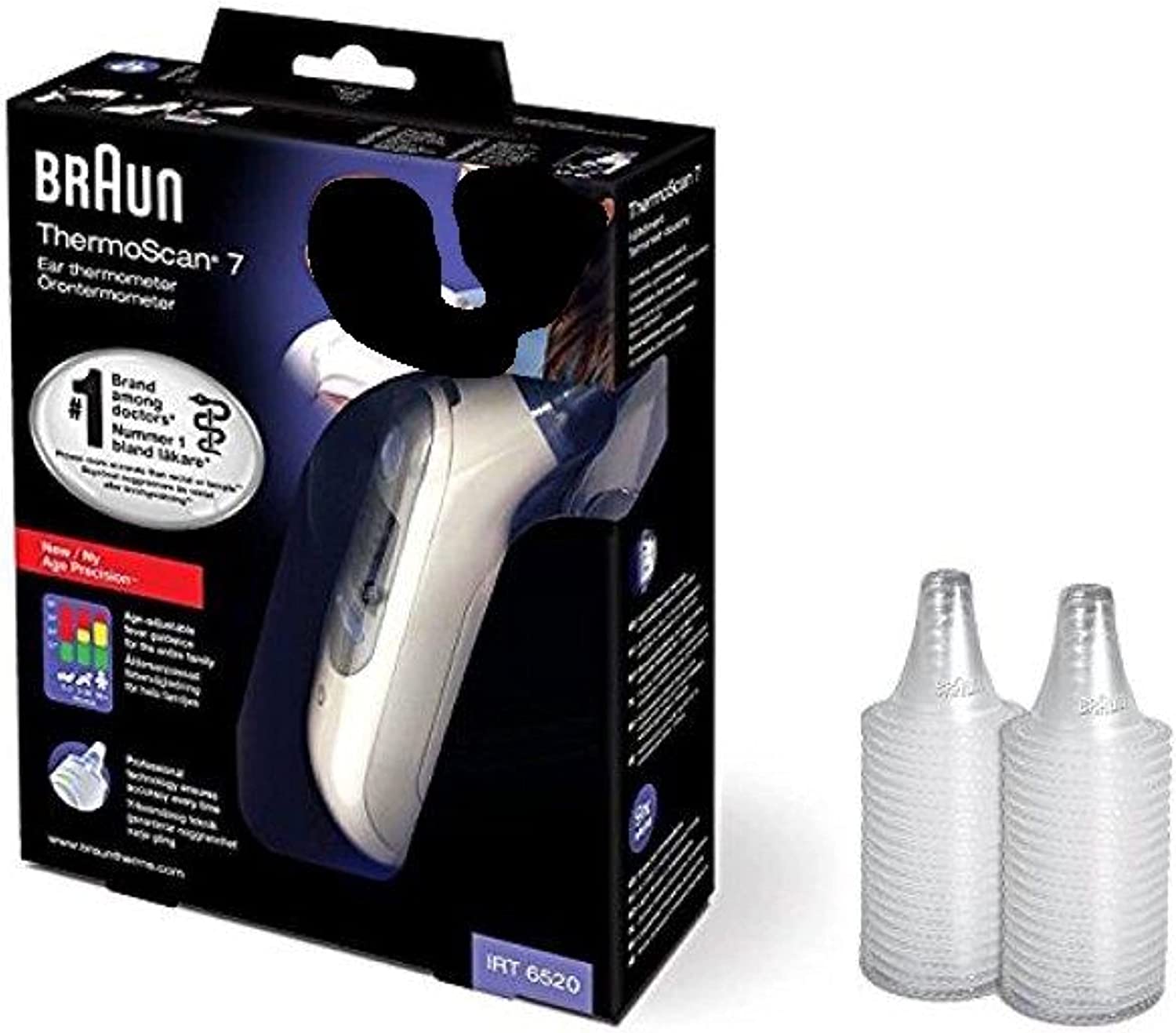 Braun Thermoscan 7 IRT6520 Thermometer + Bonus 40 ThermoScan Lens Filters