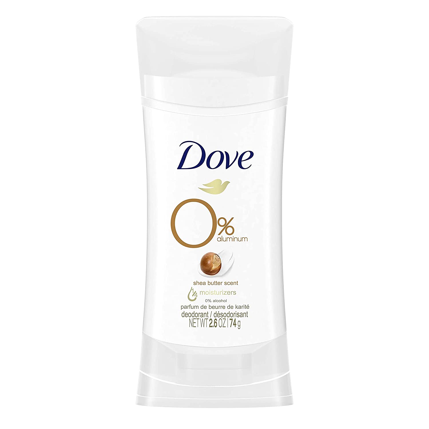 Dove 0% Aluminum Deodorant Stick Non irritating Deodorant for Underarm Care Shea Butter Kindest Aluminum Free Deodorant 2.6 oz