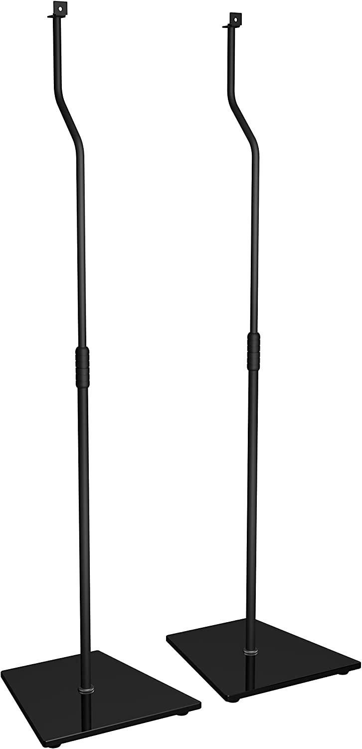 AVF EAK80B-A Speaker Floor Stands， Metal Base， Adjustable Height (Set of 2)， Black