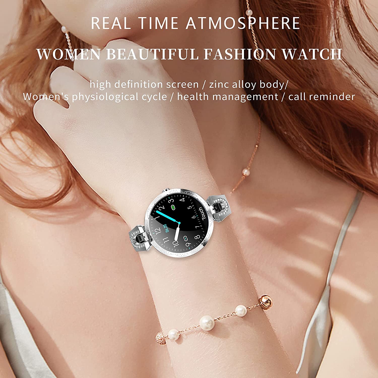 Yihou Women Smart Watch for Android iOS Phone Fitness Tracker Waterproof Activity Tracker Pedometer Step Calories Counter Sleep Tracker Exercise Sport Luxury Fashion Lady Smartwatch Gold Silver Blue