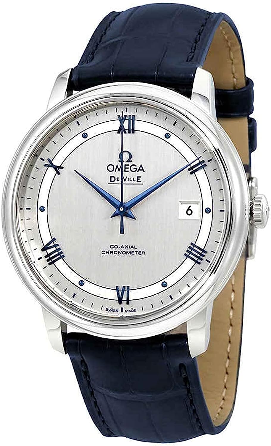 Omega De Ville Automatic Co-Axial Chronometer Blue Leather Strap 424.13.40.20.02.003