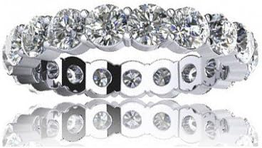 Madina Jewelry 2.00 ct Sharing Prong Set Round Cut Diamond Eternity Wedding Band Ring in Platinum