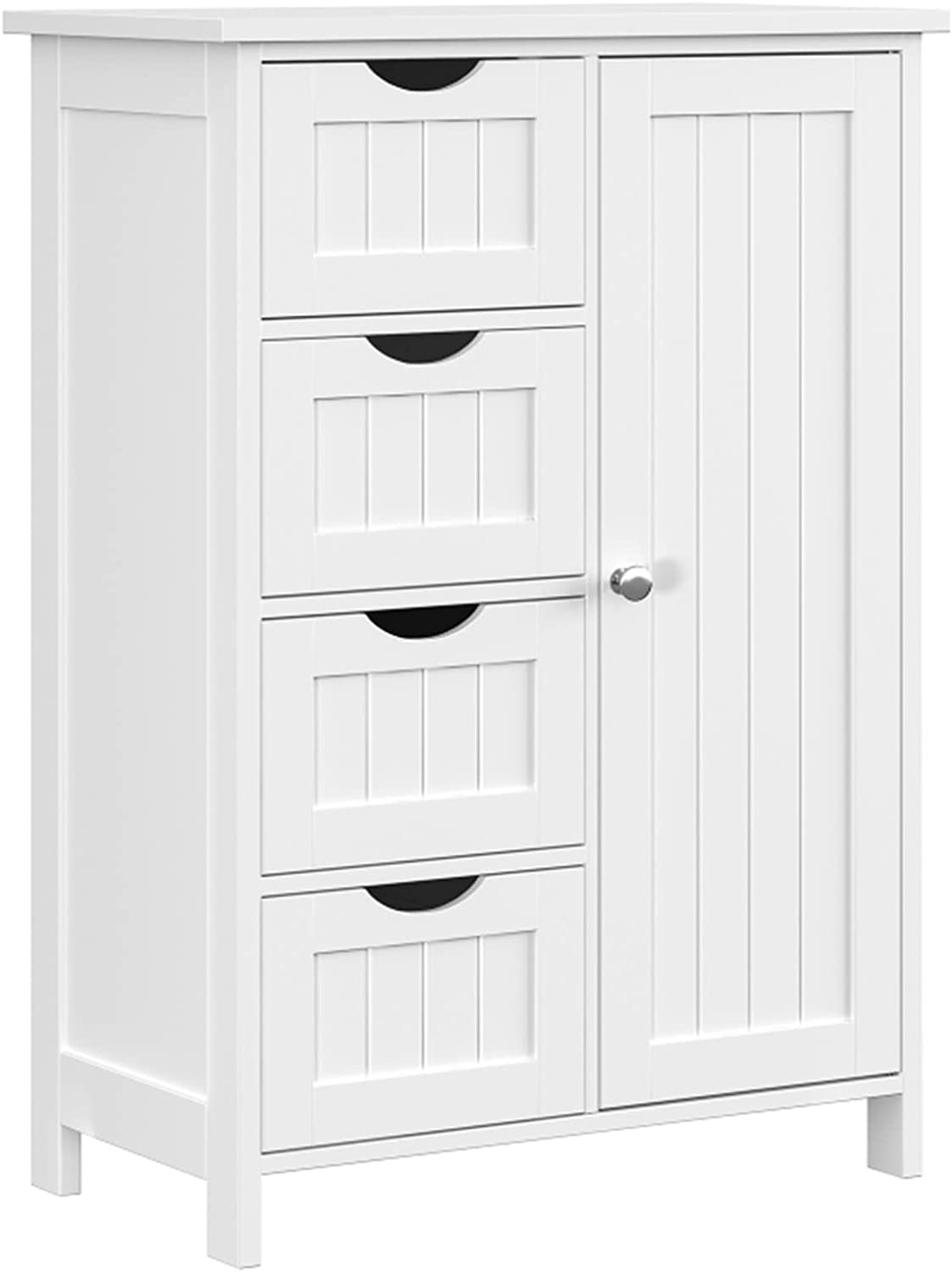 Irontar Bathroom Storage, Freestanding Bathroom Cabinet, Storage Cabinet Organizer with 4 Drawers and Adjustable Shelf for Home Office Furniture, White CWG005W