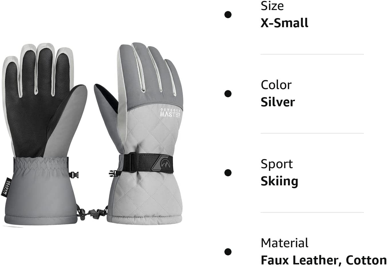 OutdoorMaster Ski & Snow Gloves, Winter Waterproof Thermal Gloves for Women, Touchscreen, Winter Outdoor Sports, Skiing, Snowboarding