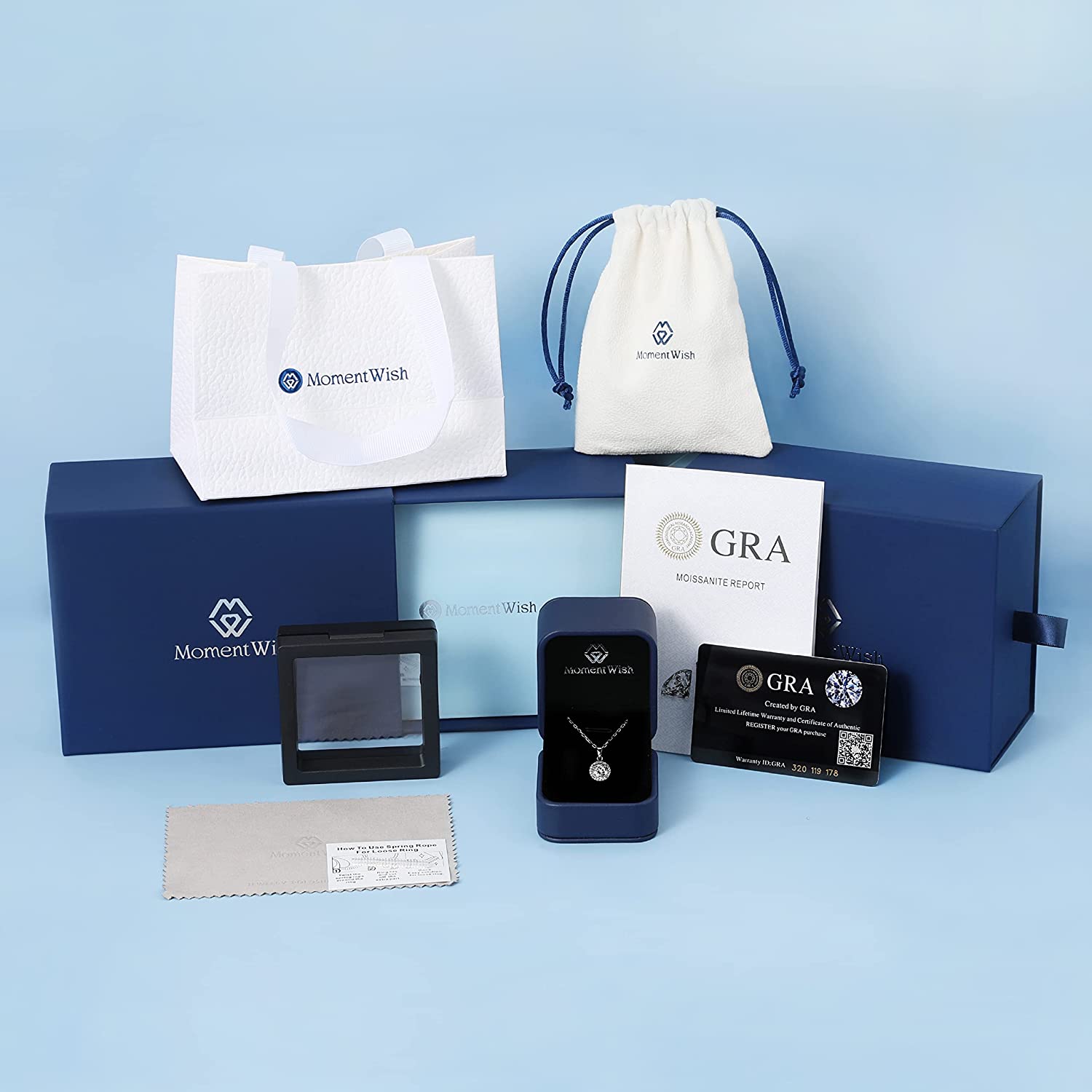 MomentWish Heart Pendant Necklace for Women， 1 Carat Moissanite Necklace， D Color VVS1 Simulated Diamond 925 Sterling Silver Heart Necklaces