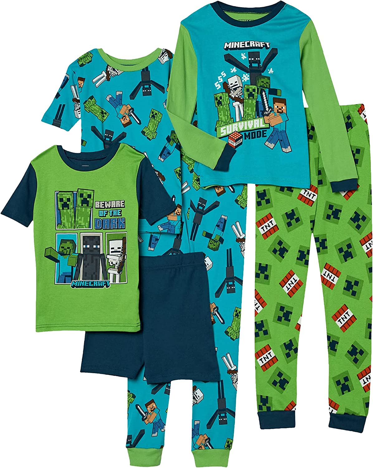 Minecraft Boys' Big Snug Fit Cotton Pajamas