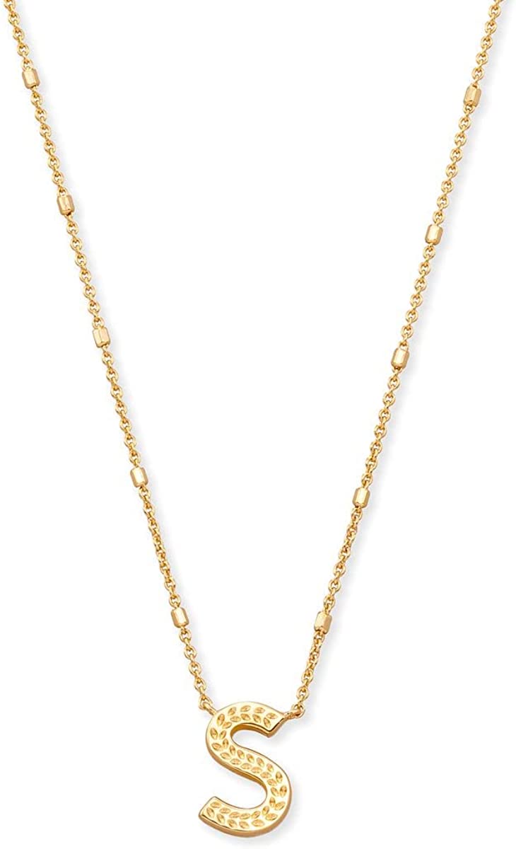 Kendra Scott Letters A-Z Pendant Necklace for Women, Fashion Jewelry, 14k Gold-Plated Brass