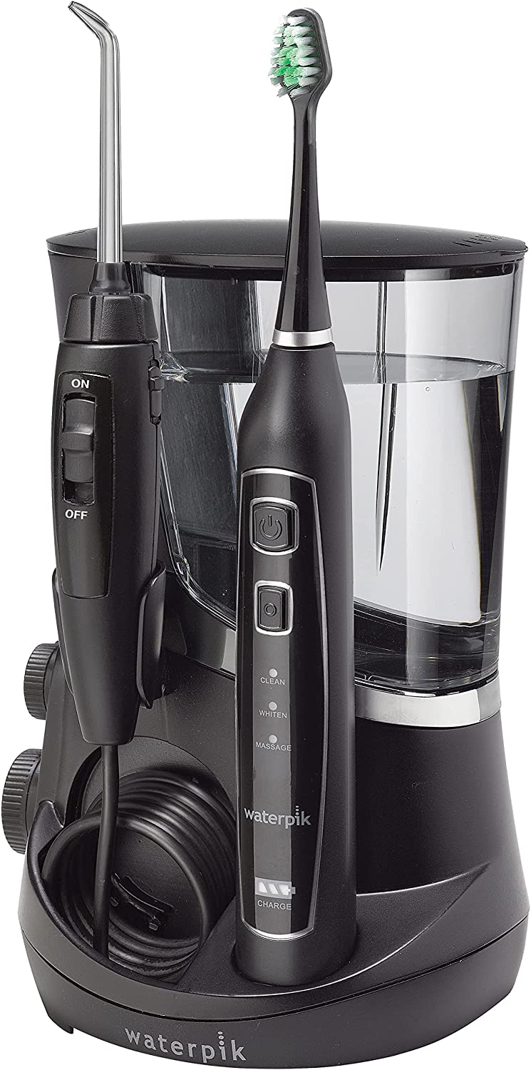 Waterpik Complete Care 5.0 Water Flosser + Sonic Electric Toothbrush, Black WP-862