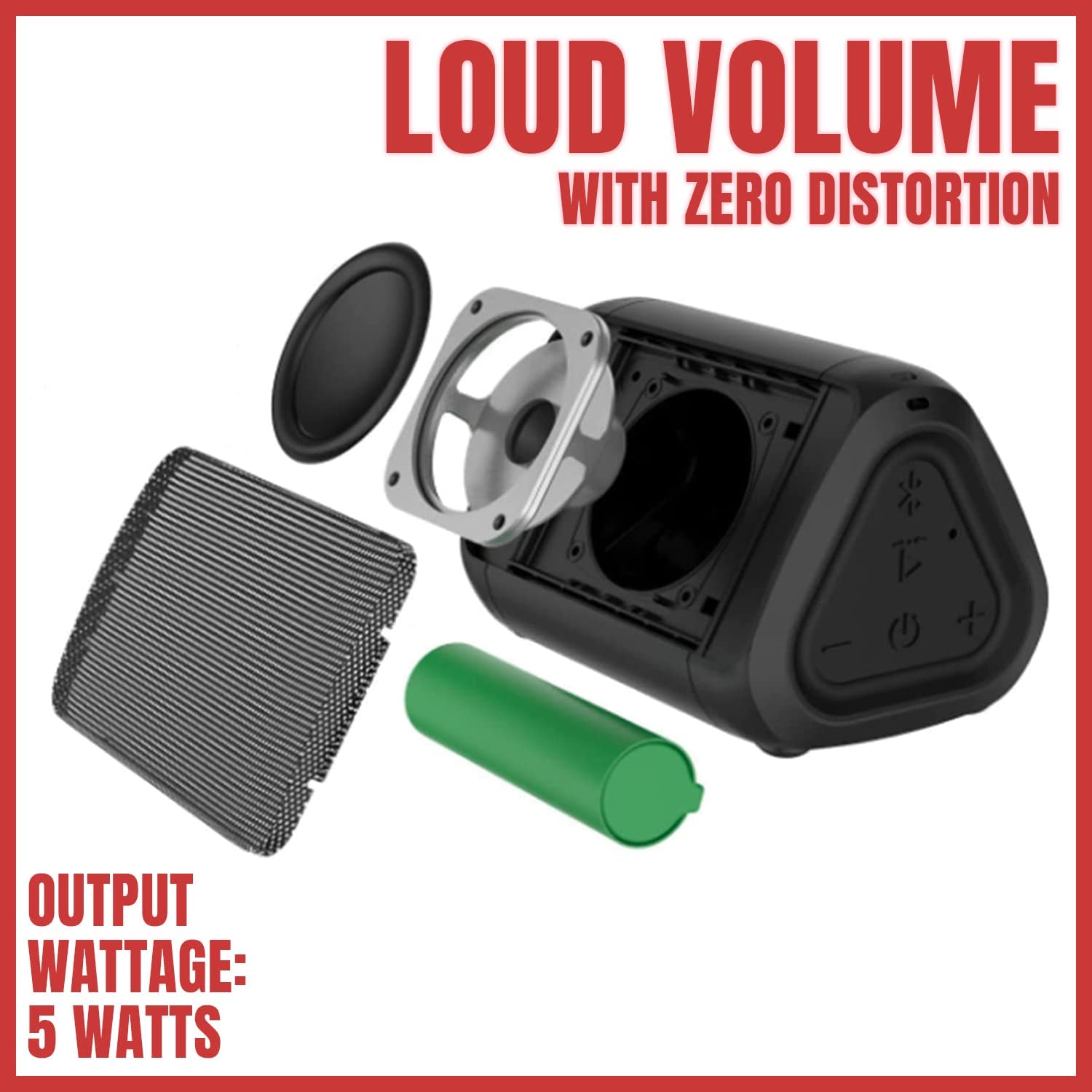 OontZ Angle Solo - Bluetooth Portable Speaker， Compact Size， Surprisingly Loud Volume &amp; Bass， 100 Foot Wireless Range， IPX5， Perfect Travel Speaker， Bluetooth Speakers by Cambridge Sound Works (Bl