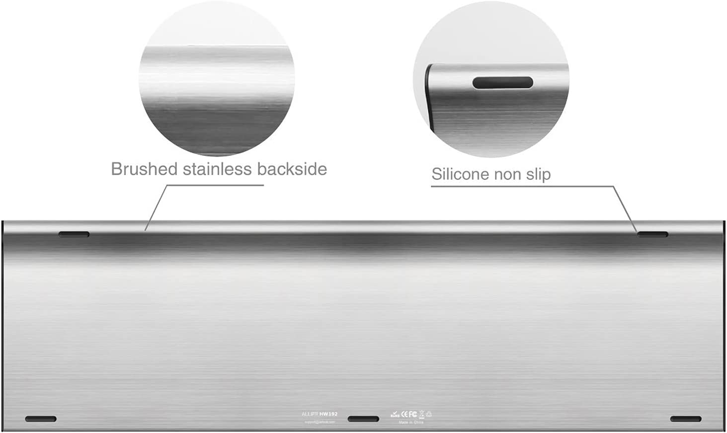 ALLIFE 2.4G Wireless Keyboard Stainless Steel Ultra Slim Full Size Keyboard with Numeric Keypad for Computer/Desktop/PC/Laptop/Surface/Smart TV and Windows 10/8/ 7 Built in Rechargeable Battery