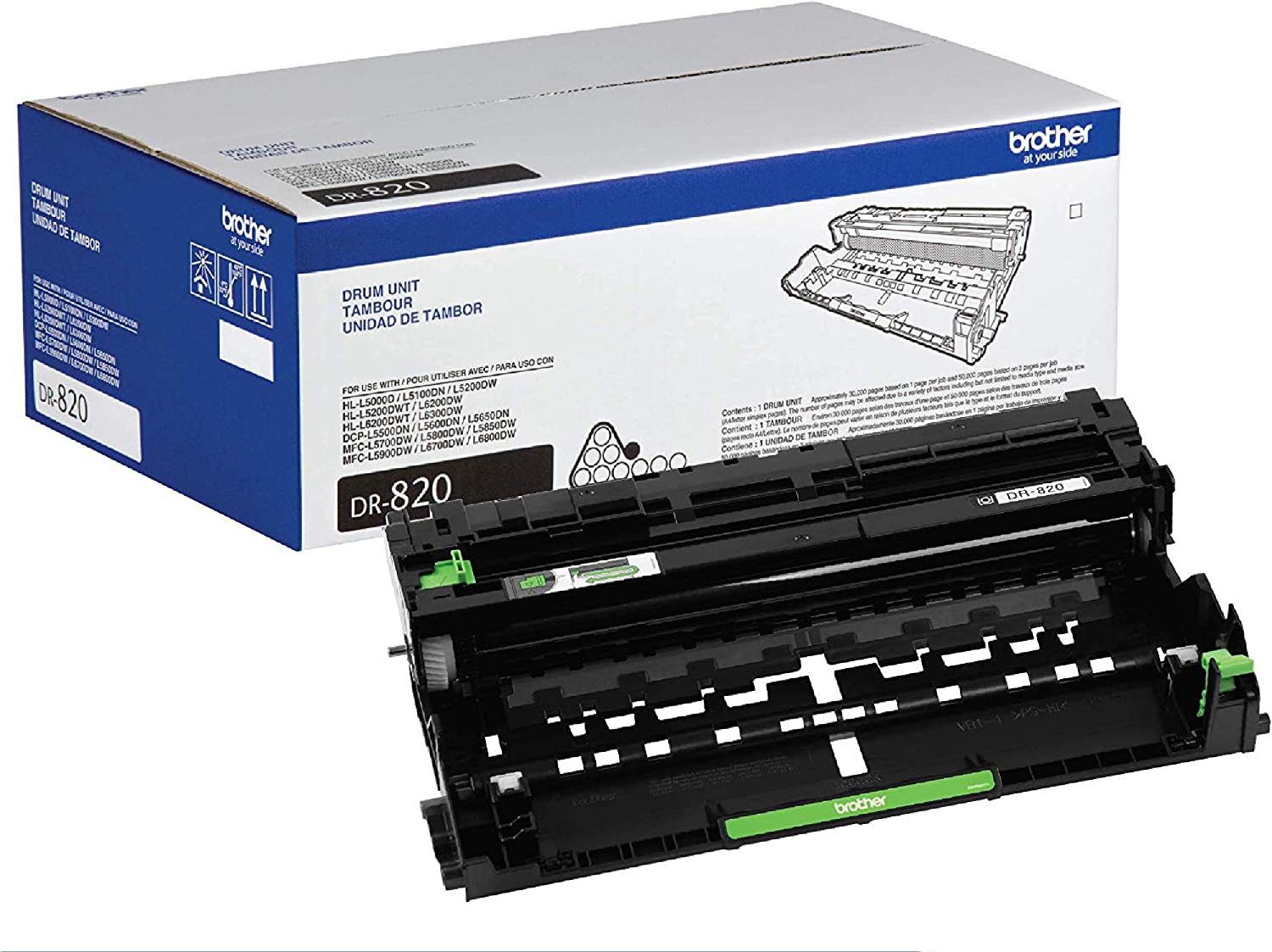 Brother Genuine-Drum Unit, DR820, Seamless Integration, Yields Up to 30,000 Pages, Black