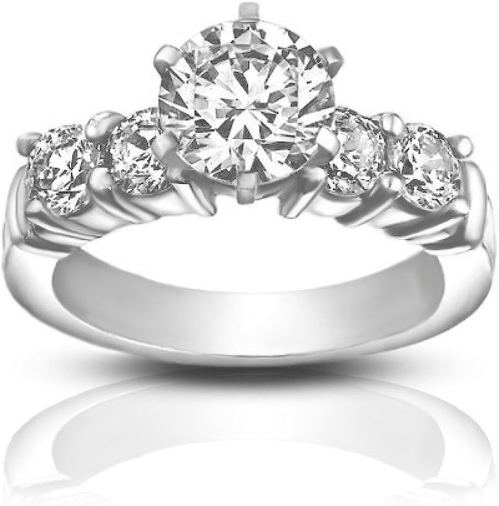 Madina Jewelry 1.70 ct Women's Round Cut Diamond Engagement Accented Ring in Platinum