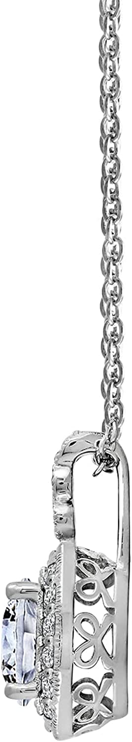 Argos Collection Platinum-Plated Sterling Silver Infinite Elements Zirconia Round-Cut Antique Pendant Necklace