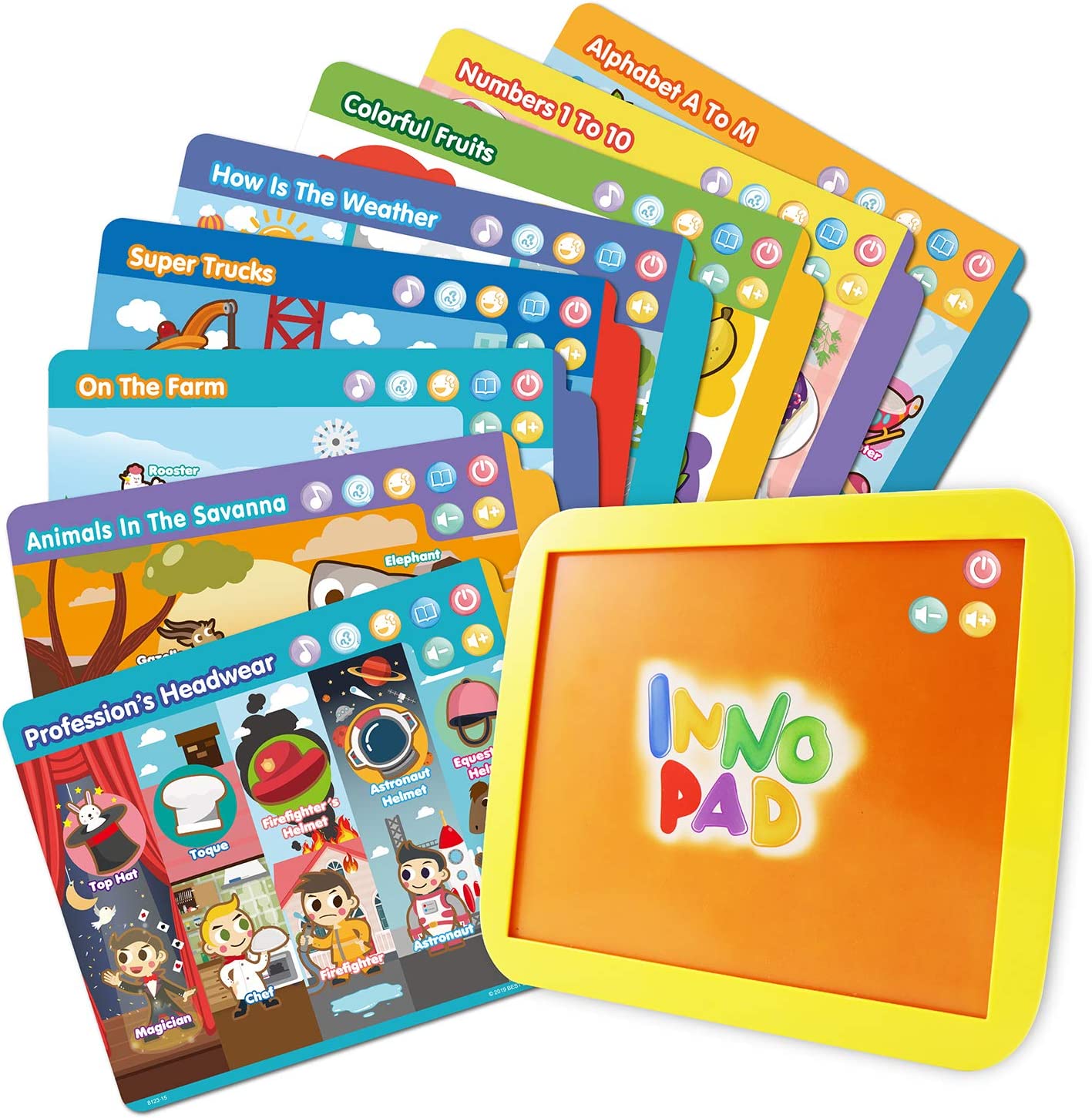 BEST LEARNING INNO PAD Smart Fun Lessons - Educational Tablet Toy to Learn Alphabet, Numbers, Colors, Shapes, Animals, Transportation, Time for Toddlers Ages 2 to 5 Years Old