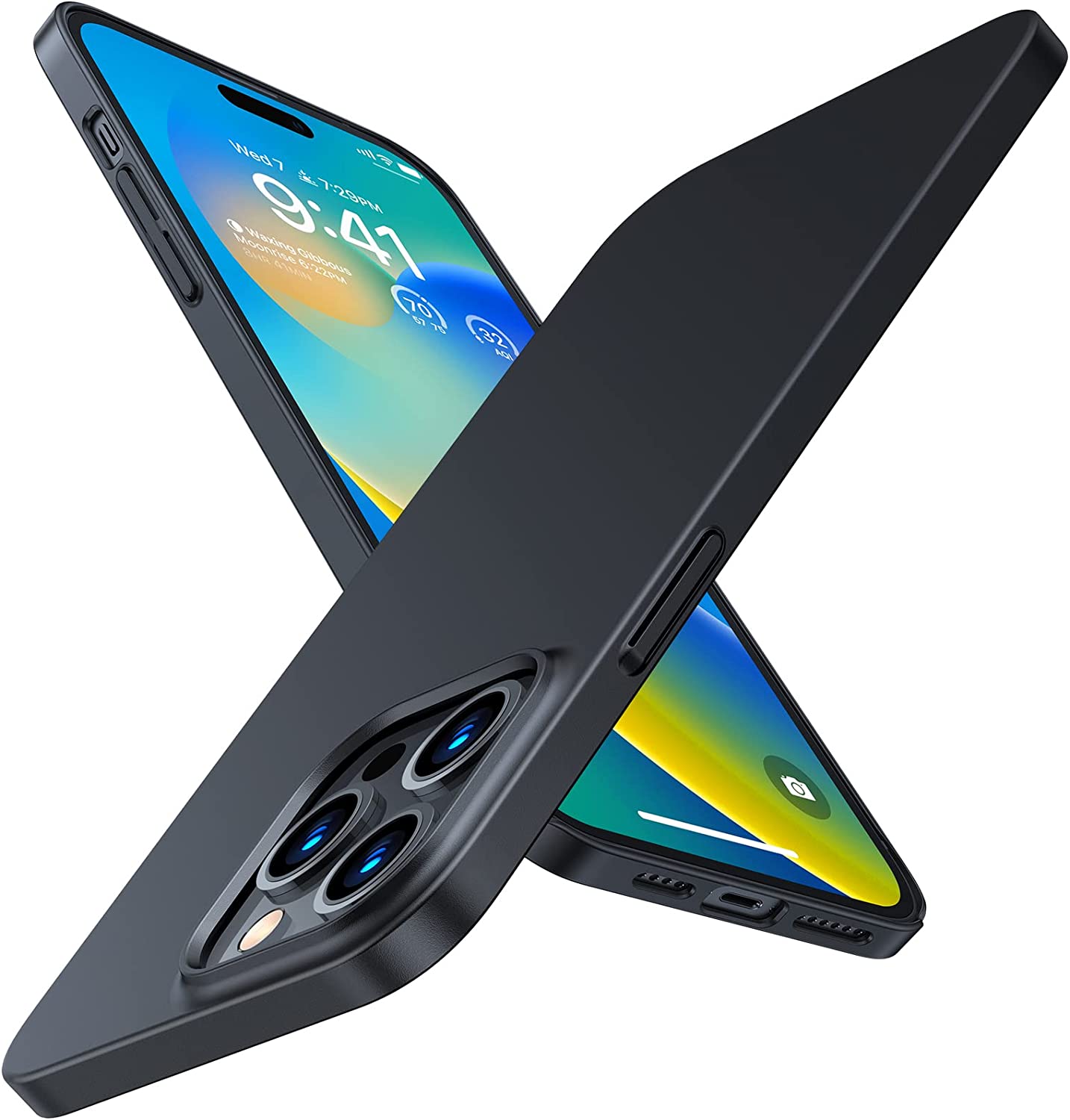 TORRAS OriginFit iPhone 14 Pro Case Slim Fit, Super Slim Lightweight Hard PC Cover ONLY Compatible with iPhone 14 Pro Case-6.1 Inch, Matte Black