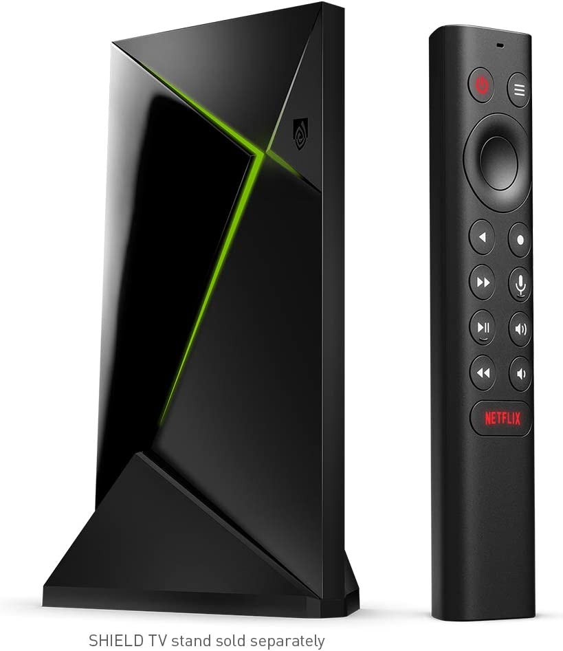 NVIDIA SHIELD Android TV Pro Streaming Media Player; 4K HDR movies, live sports, Dolby Vision-Atmos, AI-enhanced upscaling, GeForce NOW cloud gaming, Google Assistant Built-In, Works with Alexa