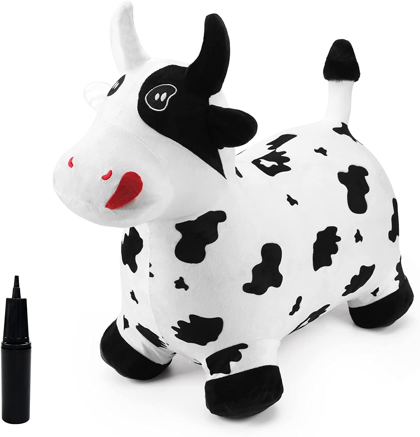 EVERICH TOY Bouncy Animals for Toddlers,Bouncy Horse,Bouncy Pals Cow with Plush Covered,Bouncy Animals for Toddlers,Gift for 18 Months 2 3 4 Year Old