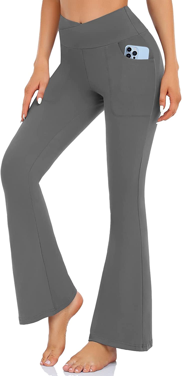 NEW YOUNG Women's Flare Yoga Pants,Crossover Flare Leggings for Women High Waisted Workout Bootcut Leggings