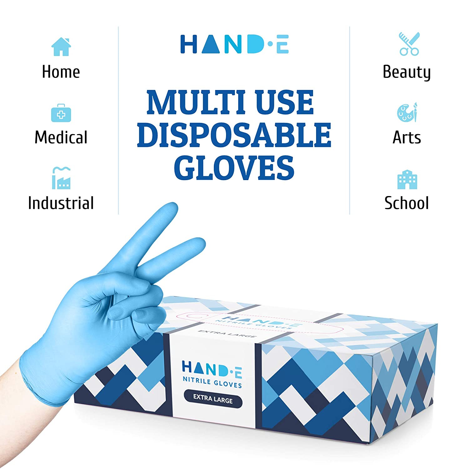 Blue Nitrile Disposable Gloves Medium 100 Count - Latex Free Medical Exam Gloves， Powder Free Food Safe Cooking Gloves