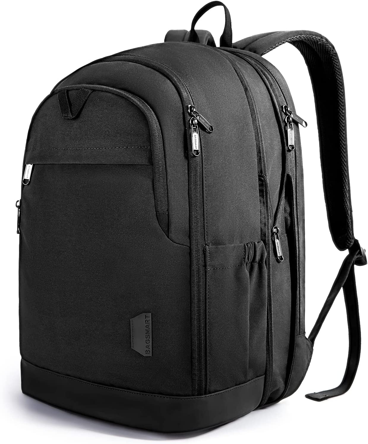 BAGSMART Laptop Backpack for Men Women Expandable Travel Backpacks fits 17.3 Inch Computer with Charging Port Water Resistant Large Bookbags Casual Daypack for School Work Business Trip College,Black