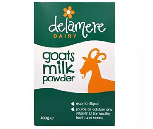 Delamere Dairy Goats Milk Powder 400G - Delamere Dairy's Goats' Milk Powder is a convenient whole goats' milk substitute. in hot drinks, on cereal, in recipes, baking and sauces, and simply as a drink