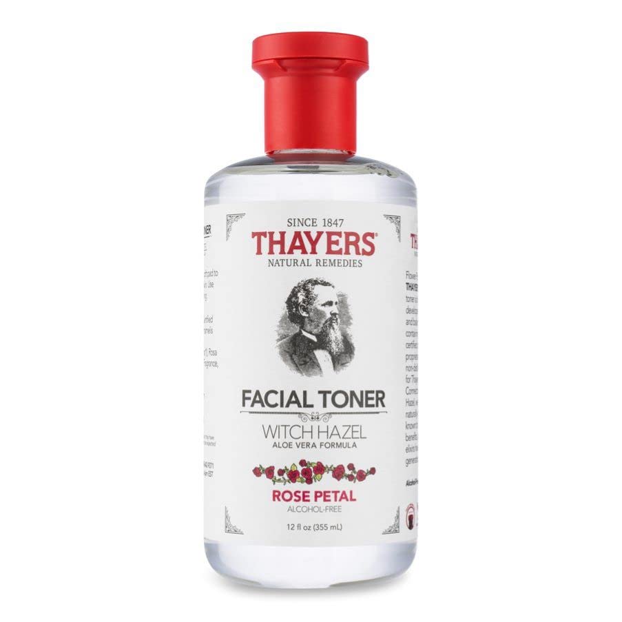 THAYERS Alcohol-Free Rose Petal Witch Hazel Facial Toner with Aloe Vera Formula, 12 Ounce