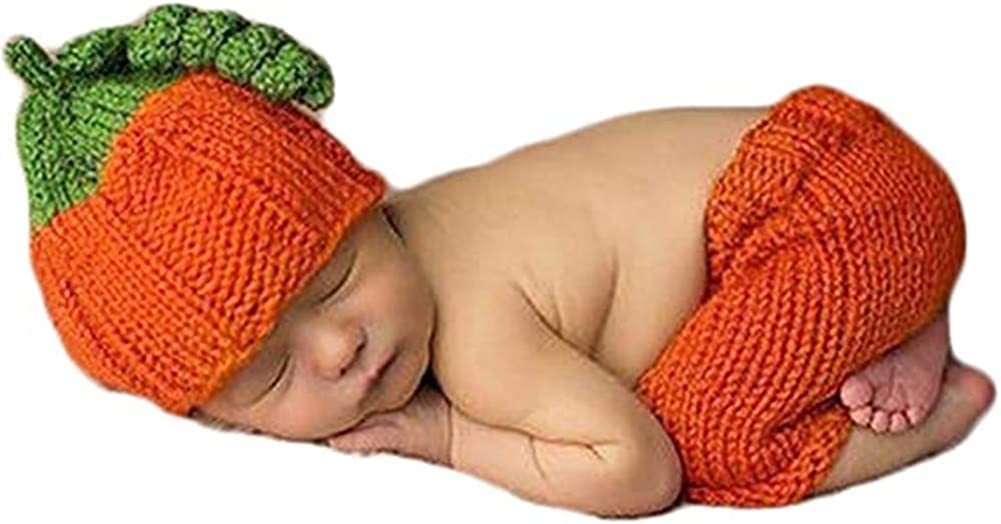 Newborn Photography Props Baby Boys Girls Knitted Costume Outfits Crochet Hat Pants
