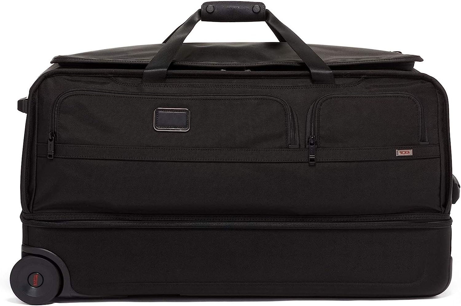 TUMI Alpha 3 Large Split 2-Wheel Duffel Bag - With Quick Zip Interior - Rolling Luggage for Men and Women - Black