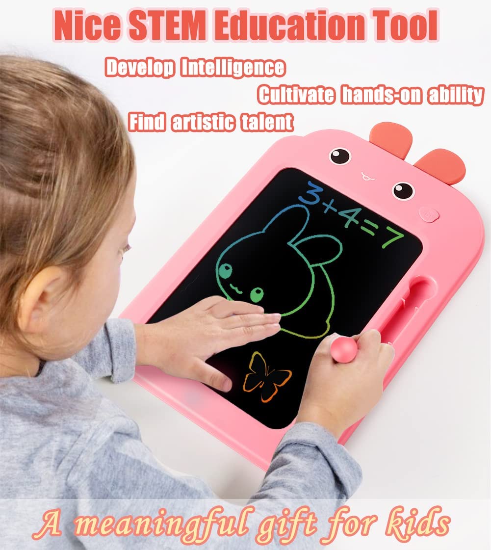 Drawing Pad Toy for Kids Cute LCD Writing Tablet Toy for Kids Pink Doodle Graffiti Board Toys Gifts for Toddlers Girls Toys 3 4 5 6 7 8 9 Years Old Drawing Tablet for Kids Birthday