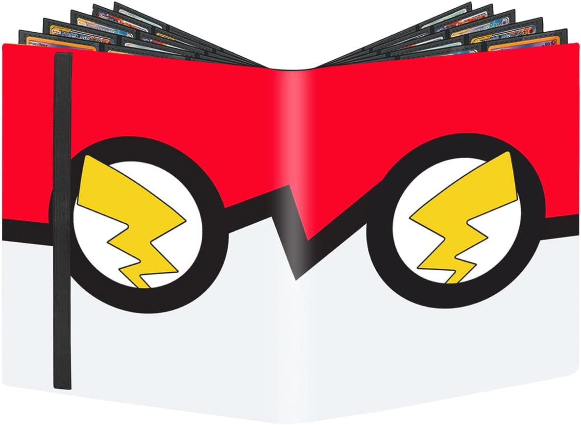 GEAoffice Trading Card Binder, 9-Pocket Cards Collection Binders Album Folder with 360 Side Loading Pockets for Yugioh, MTG, TCG, Boys Girls Gift, Red