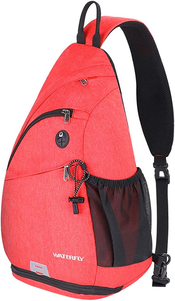 WATERFLY Sling Bag Crossbody Backpack: Over Shoulder Daypack Casual Cross Chest Side Pack