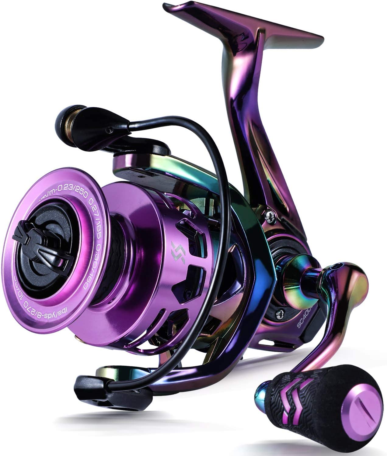 Sougayilang Fishing Reel, Colorful Ultralight Spinning Reels with Graphite Frame 6.0:1 High Speed, Over 39 lbs Carbon Drag for Saltwater or Freshwater Fishing