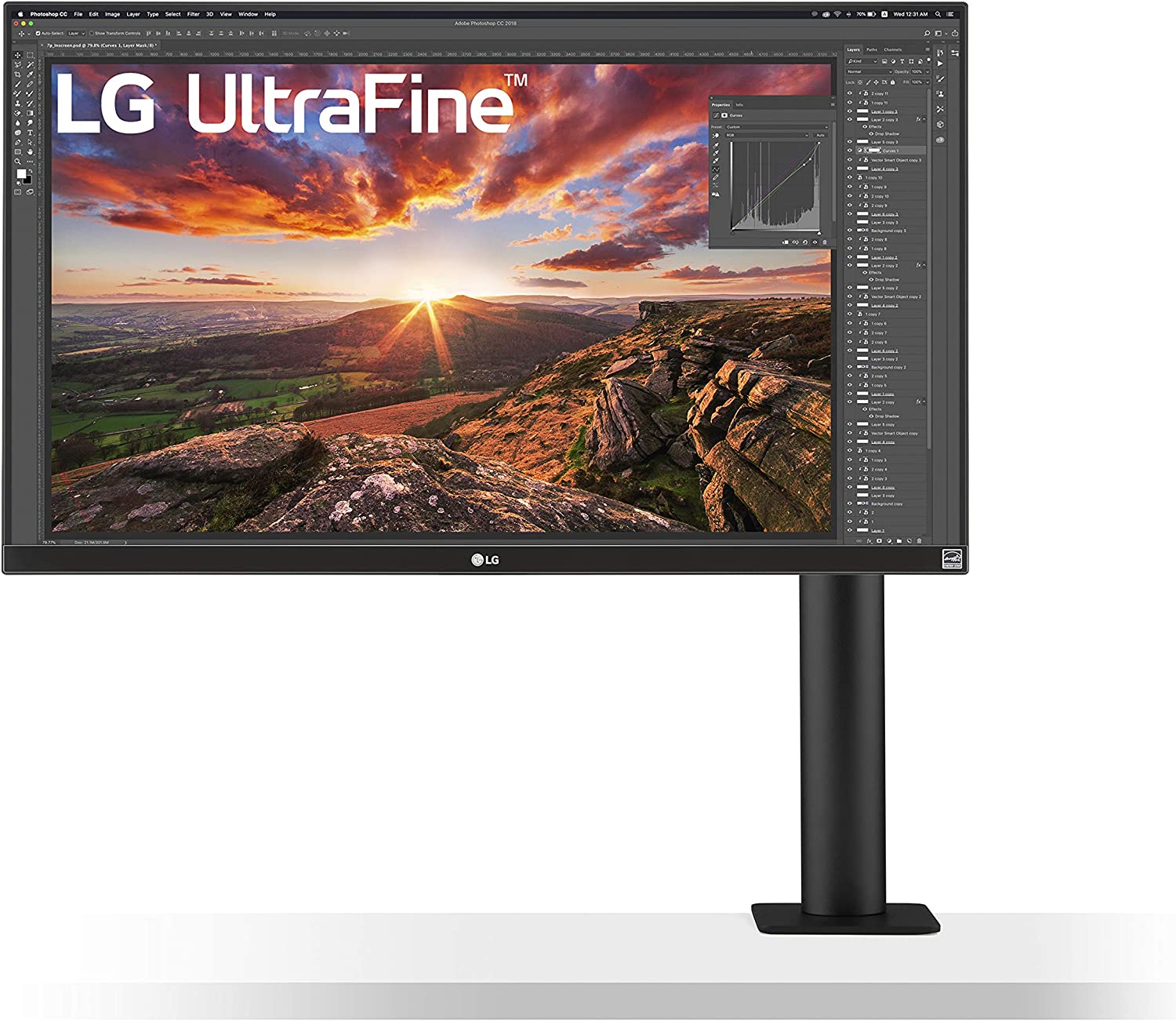 LG 27UN880-B Ultrafine Monitor 27” UHD (3840 x 2160) IPS Display, sRGB 99% Color Gamut, VESA DisplayHDR 400, USB Type-C, Ergo Stand - Black